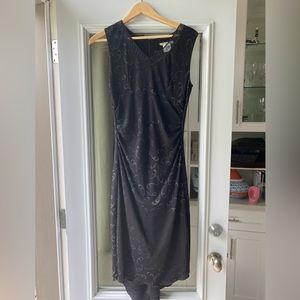 High low dress with velvet embellishment